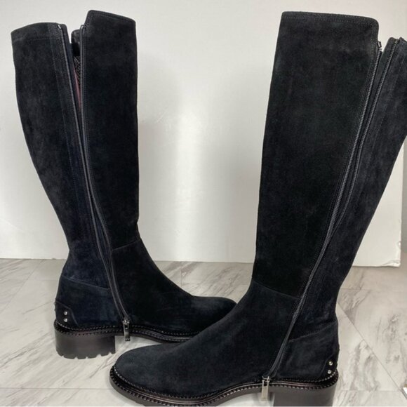Aquatalia Omara Black Suede Tall Boot 10 - Picture 6 of 16